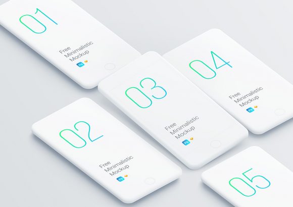 Free set of smartphone clay mockups